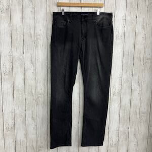 Five Four Wilkes Black Straight Leg Faded Basic Worn Work Mechanic Denim Jeans